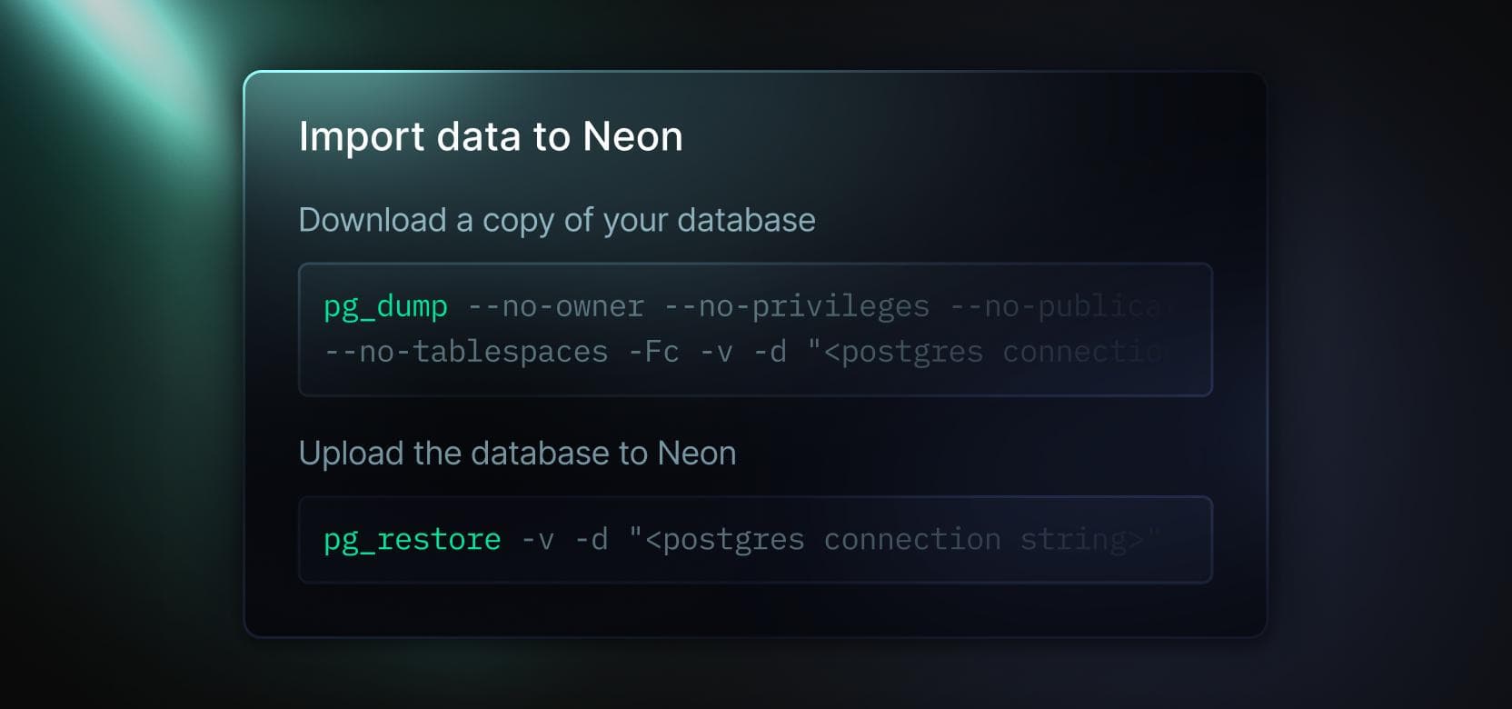 Transfer data