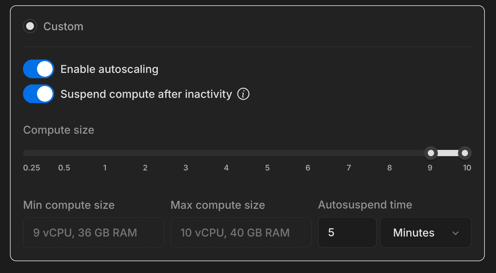 Larger compute sizes