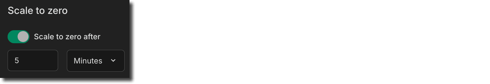 Configure scale to zero time in the Console