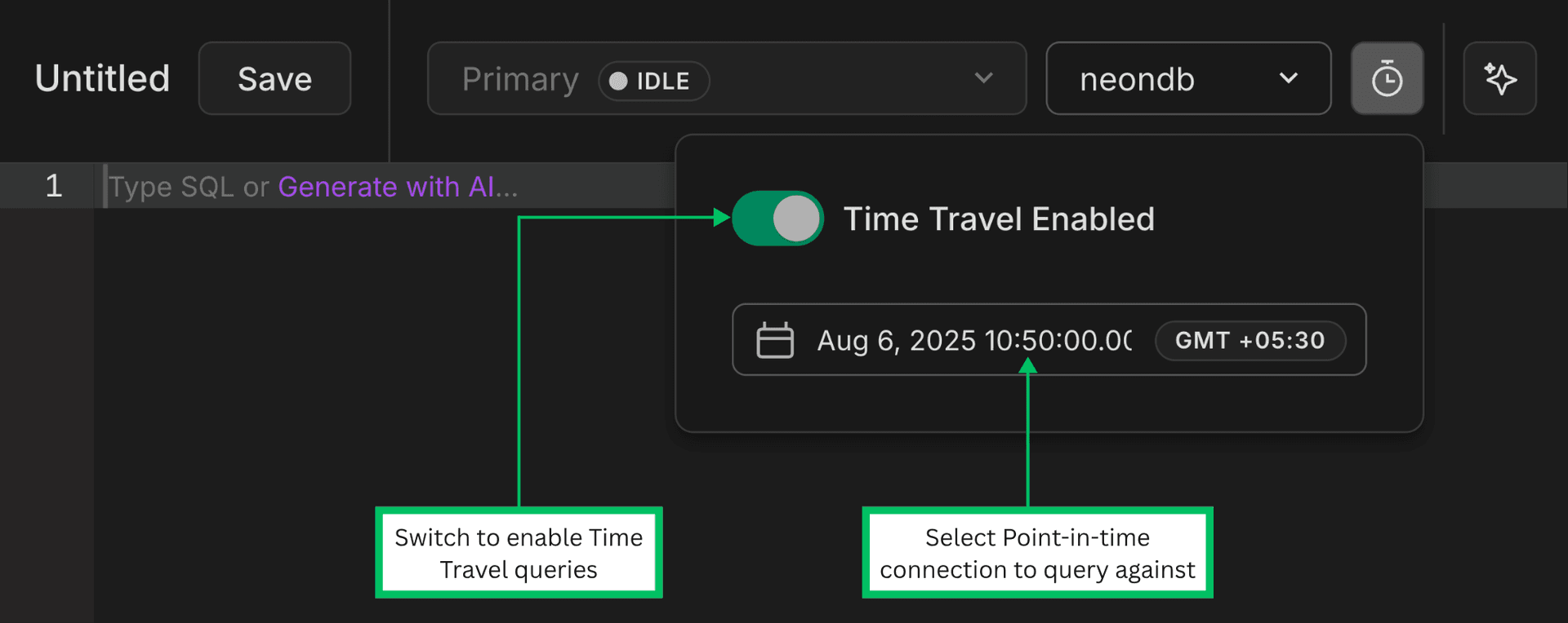 Time Travel toggle