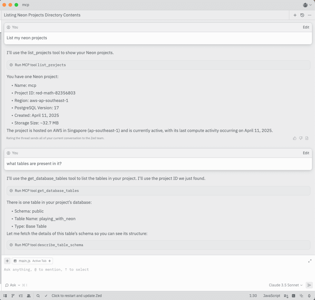Zed listing projects