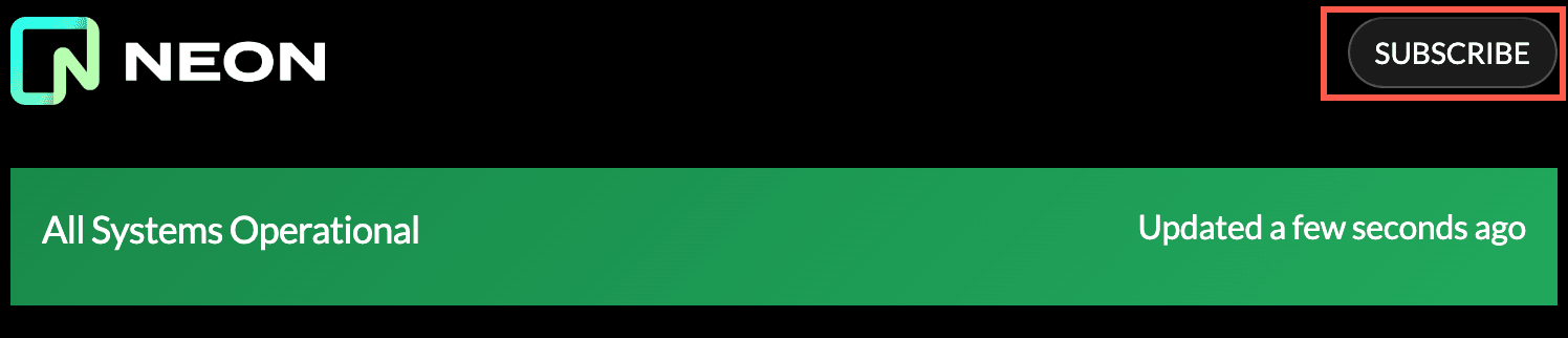 Neon Status RSS Subscribe button