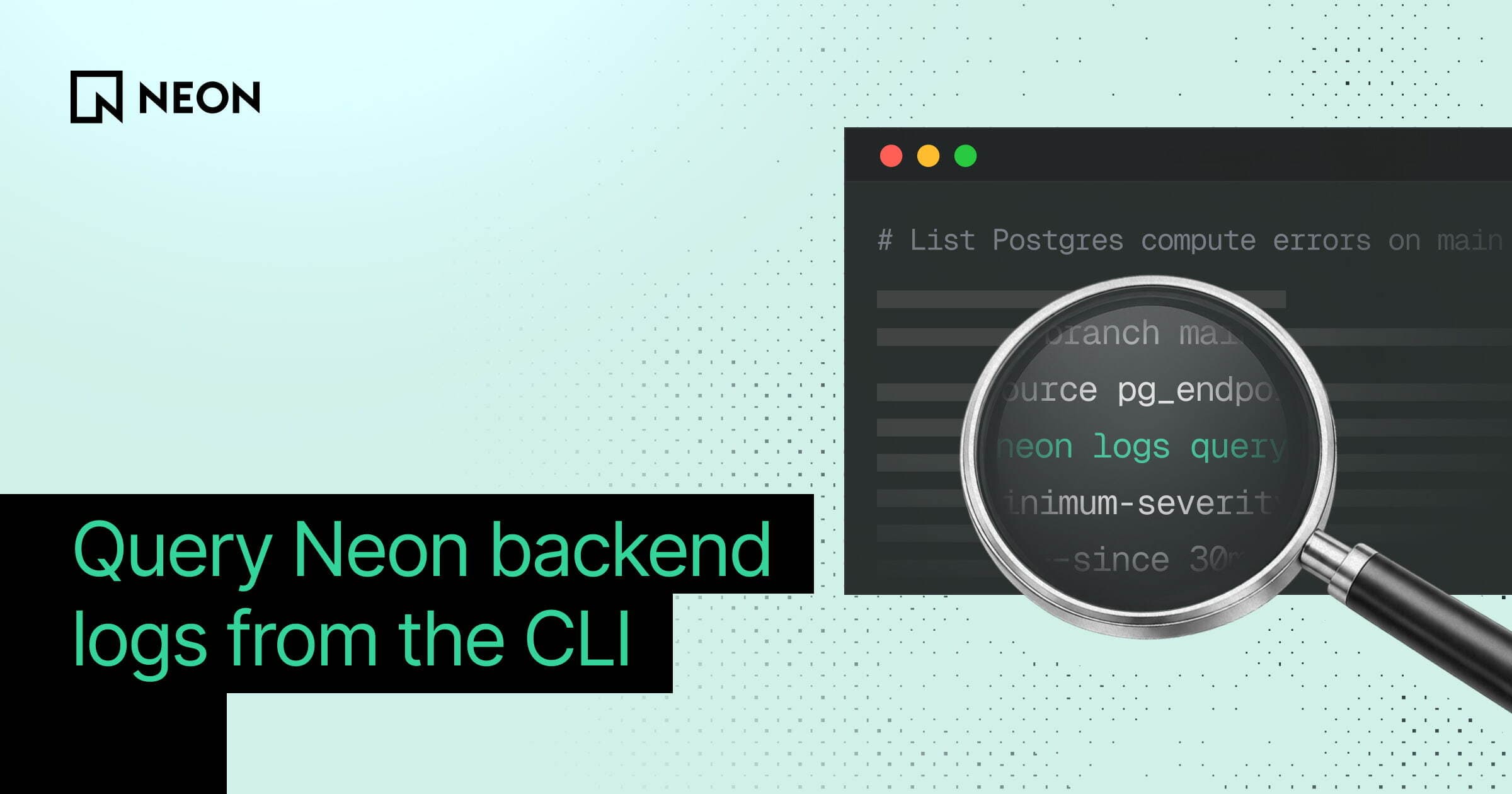 Query Neon backend logs